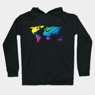 world map, rainbow colors Hoodie